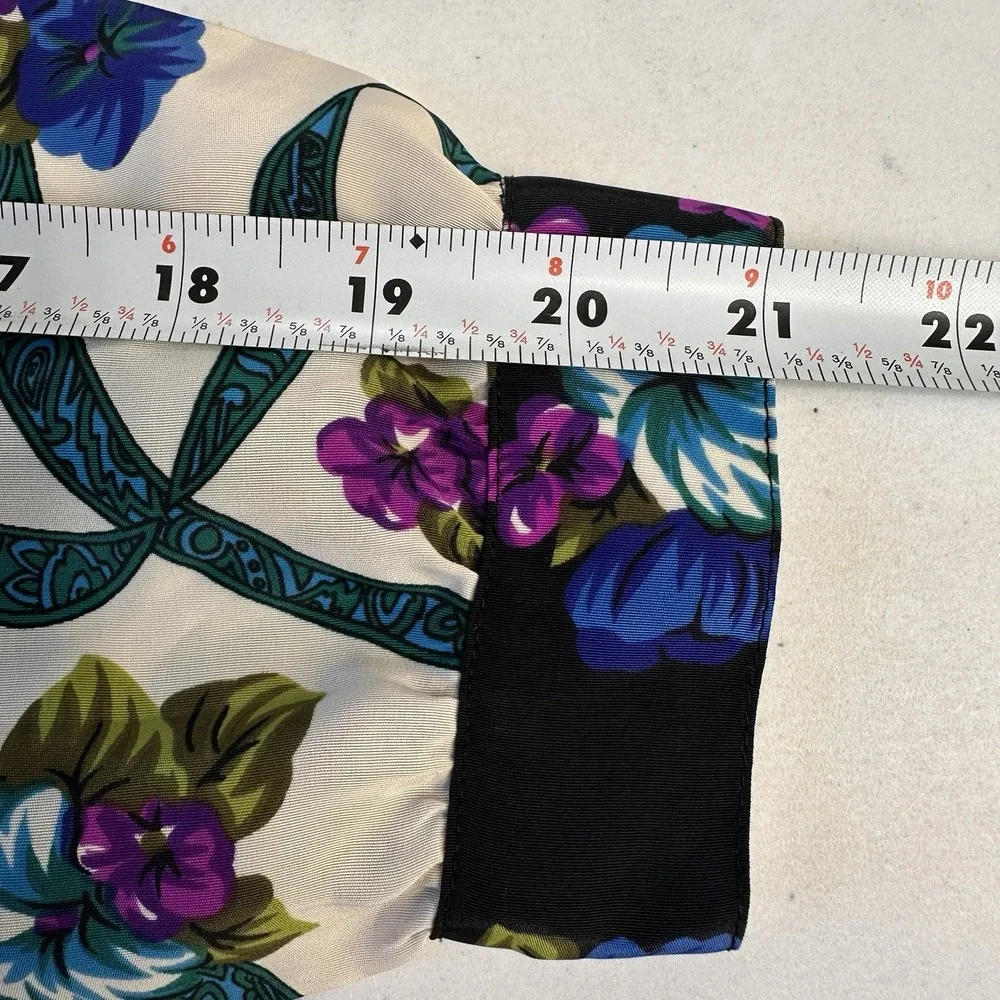 Romantic Floral Blouse Vintage 90s Cottagecore L - Picture 9 of 13